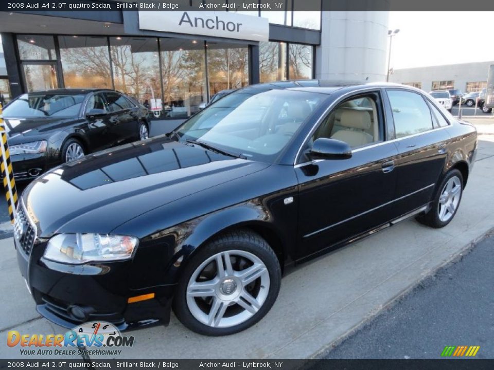 2008 Audi A4 2.0T quattro Sedan Brilliant Black / Beige Photo #1