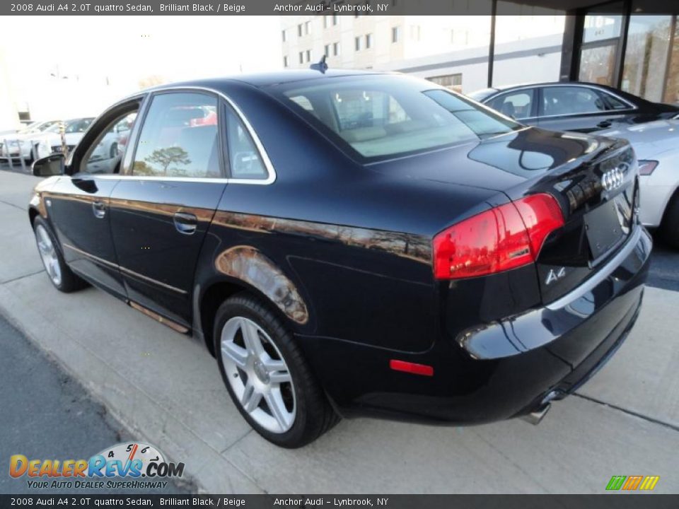 2008 Audi A4 2.0T quattro Sedan Brilliant Black / Beige Photo #3