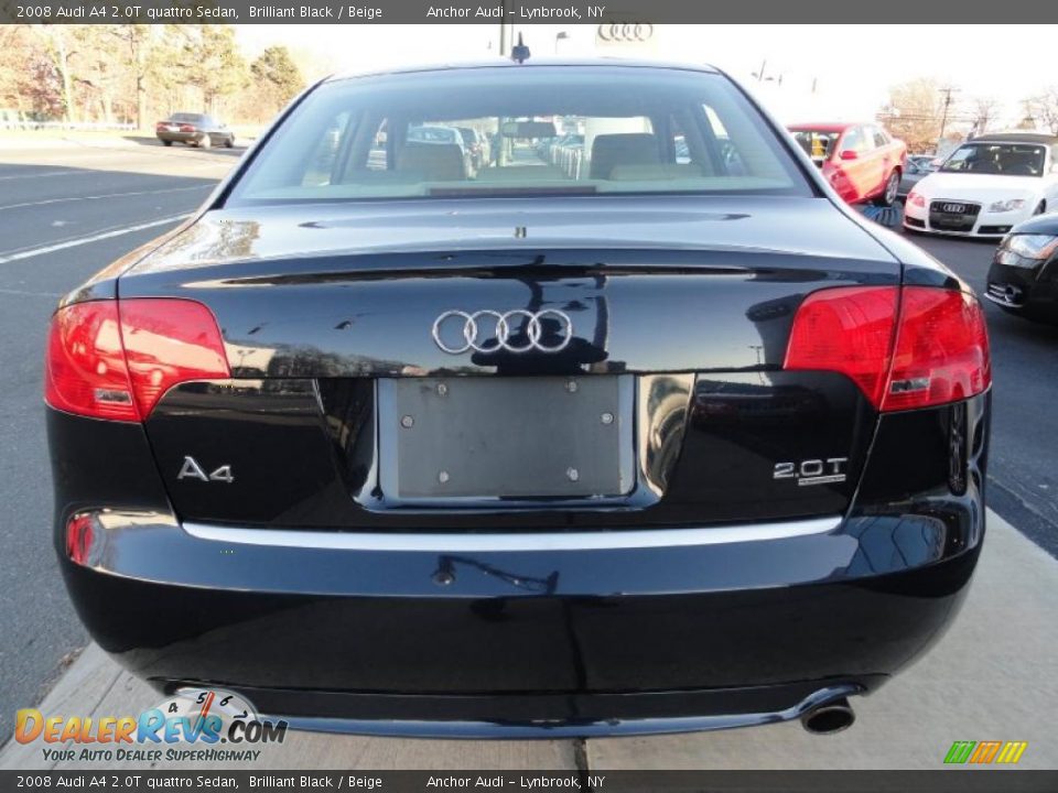 2008 Audi A4 2.0T quattro Sedan Brilliant Black / Beige Photo #4