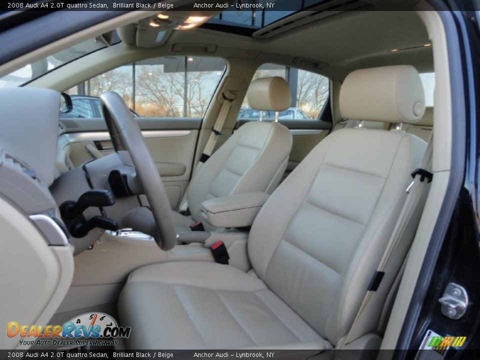 Beige Interior - 2008 Audi A4 2.0T quattro Sedan Photo #9