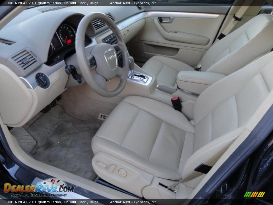 Beige Interior - 2008 Audi A4 2.0T quattro Sedan Photo #10