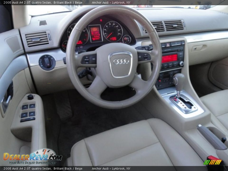 Beige Interior - 2008 Audi A4 2.0T quattro Sedan Photo #11