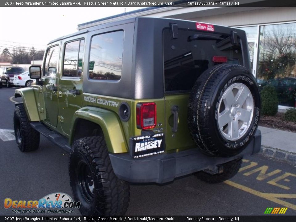 2007 Jeep Wrangler Unlimited Sahara 4x4 Rescue Green Metallic / Dark Khaki/Medium Khaki Photo #3