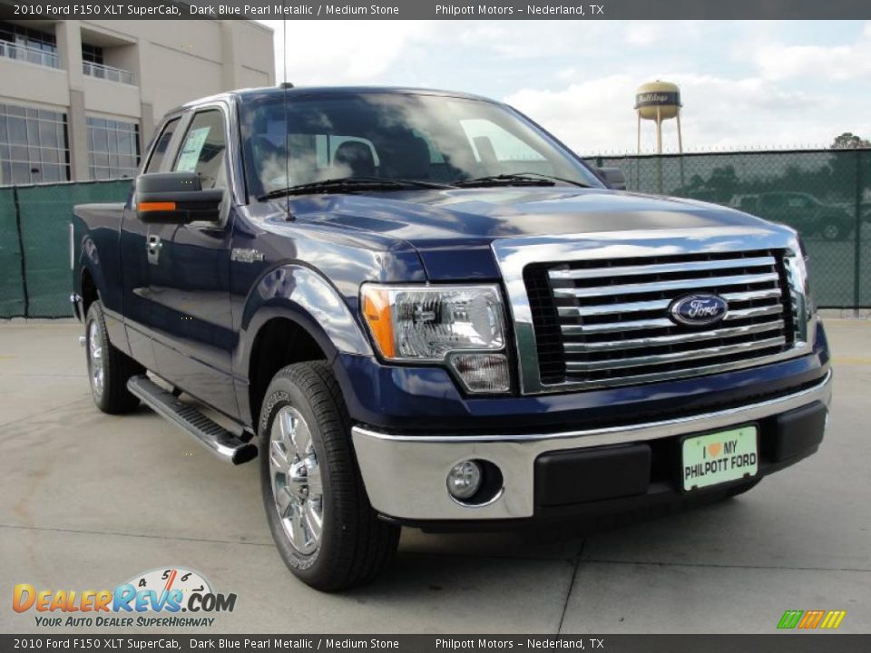 2010 Ford F150 XLT SuperCab Dark Blue Pearl Metallic / Medium Stone Photo #1