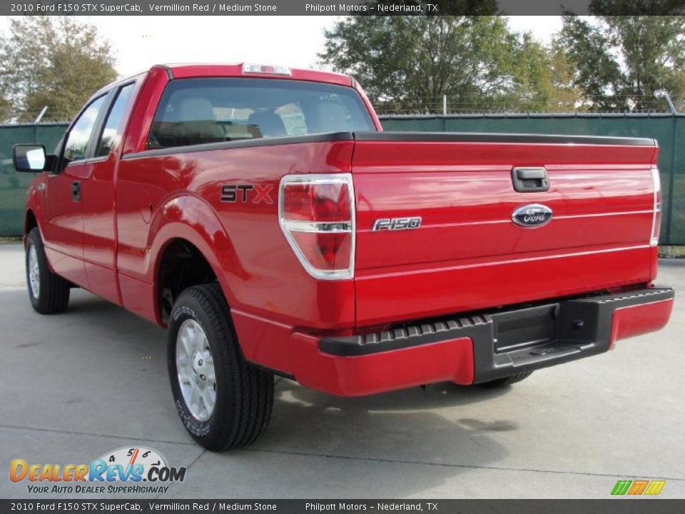 2010 Ford F150 STX SuperCab Vermillion Red / Medium Stone Photo #5