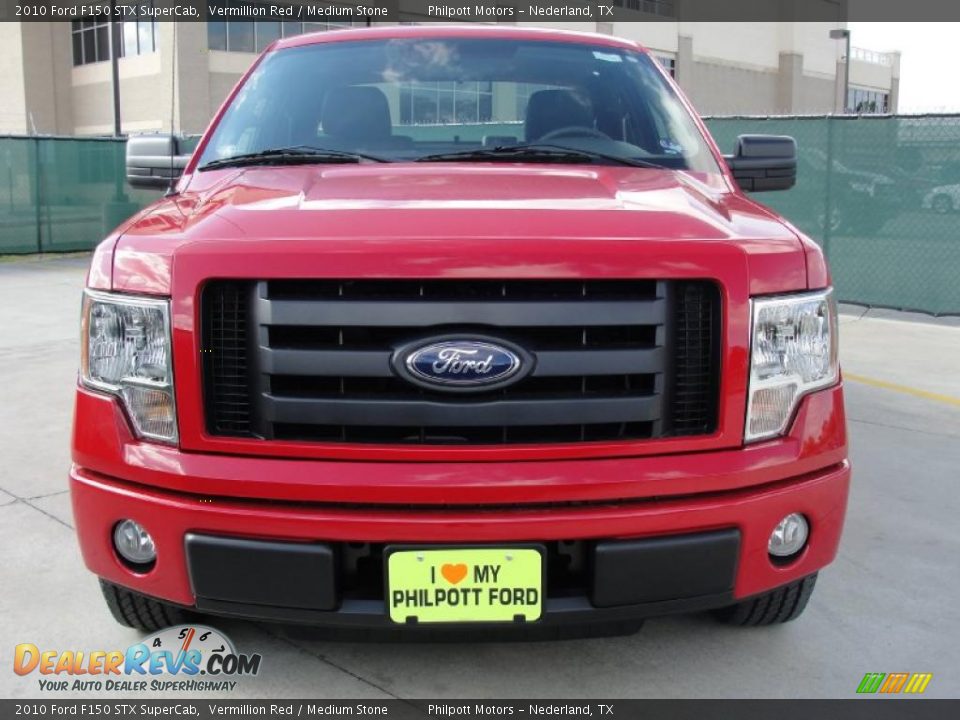 2010 Ford F150 STX SuperCab Vermillion Red / Medium Stone Photo #8