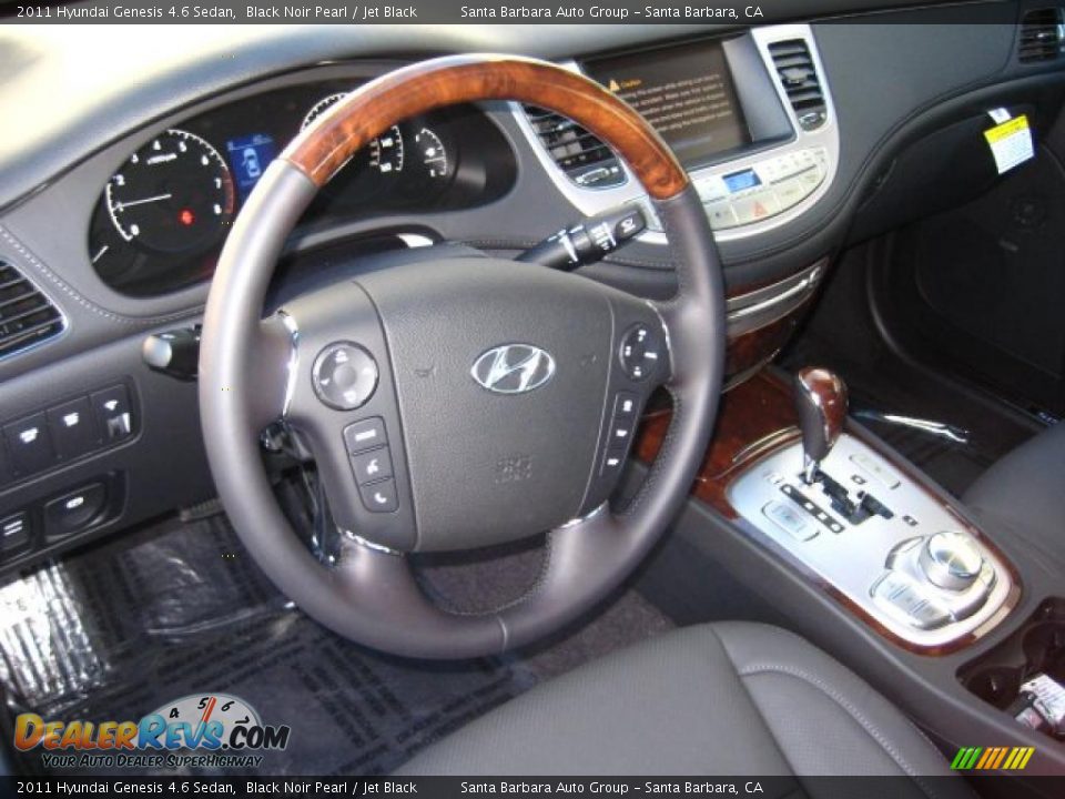 Jet Black Interior 2011 Hyundai Genesis 4 6 Sedan Photo 4