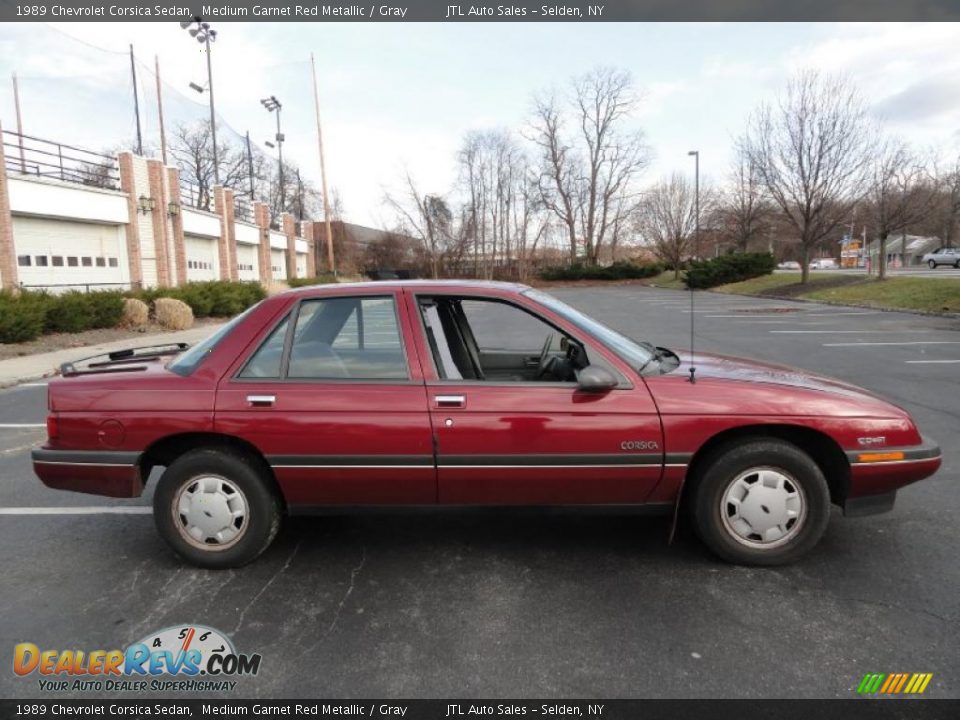 1989 Chevrolet Corsica Sedan Medium Garnet Red Metallic / Gray Photo #7
