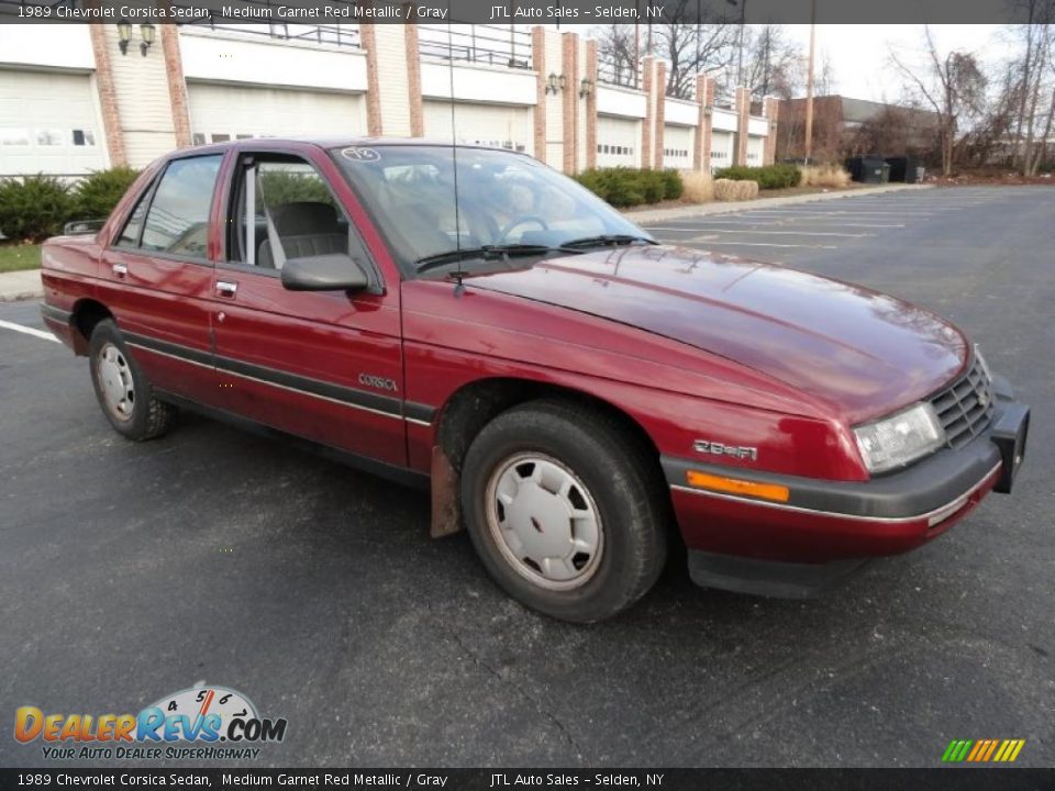 1989 Chevrolet Corsica Sedan Medium Garnet Red Metallic / Gray Photo #8