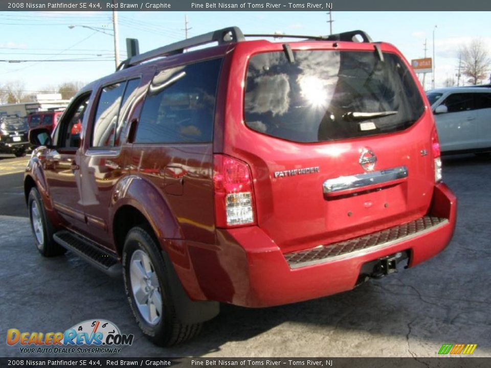 2008 Nissan Pathfinder SE 4x4 Red Brawn / Graphite Photo #5