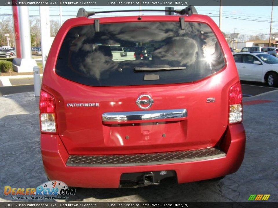 2008 Nissan Pathfinder SE 4x4 Red Brawn / Graphite Photo #6