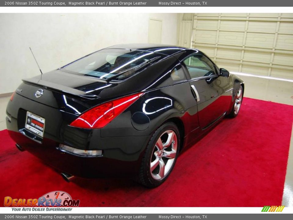 2006 Nissan 350Z Touring Coupe Magnetic Black Pearl / Burnt Orange Leather Photo #6