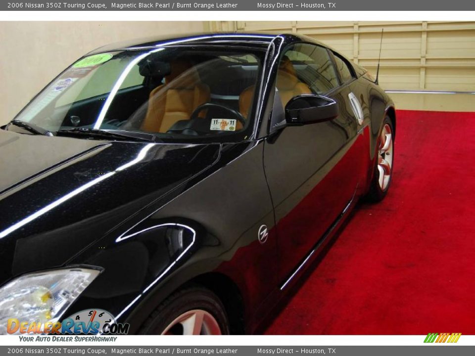 2006 Nissan 350Z Touring Coupe Magnetic Black Pearl / Burnt Orange Leather Photo #11