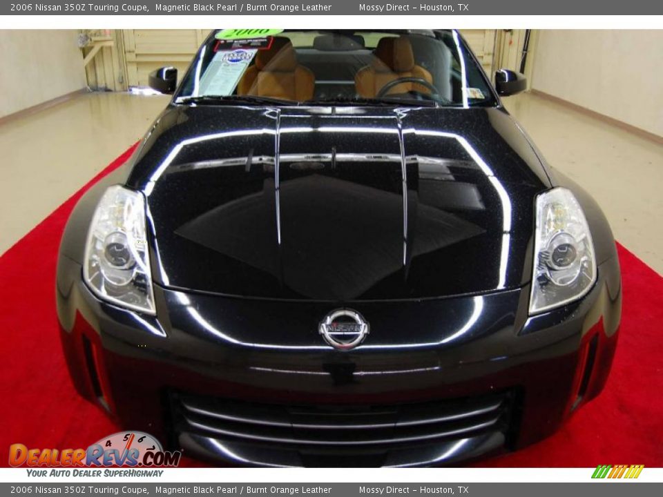 2006 Nissan 350Z Touring Coupe Magnetic Black Pearl / Burnt Orange Leather Photo #12