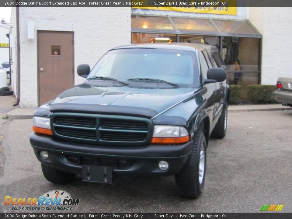 2000 Dodge Dakota Sport Extended Cab 4x4 Forest Green Pearl / Mist Gray Photo #3