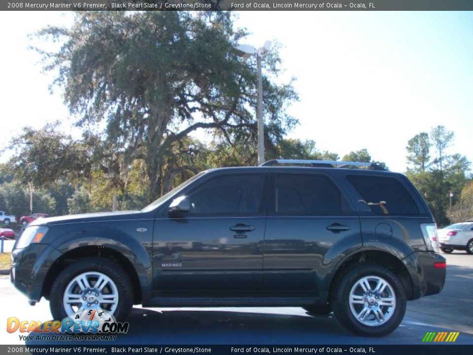 2008 Mercury Mariner V6 Premier Black Pearl Slate / Greystone/Stone Photo #2