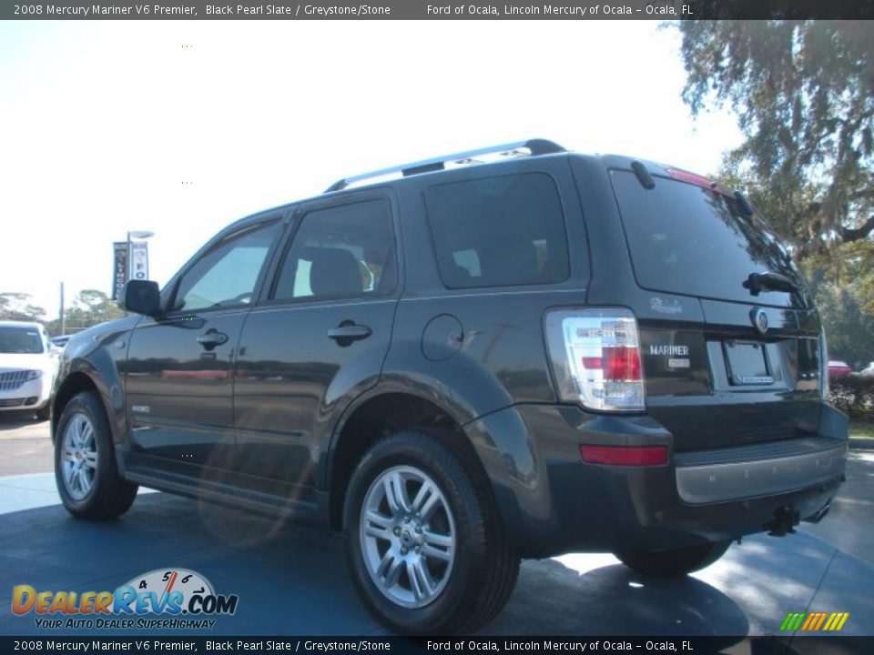 2008 Mercury Mariner V6 Premier Black Pearl Slate / Greystone/Stone Photo #3