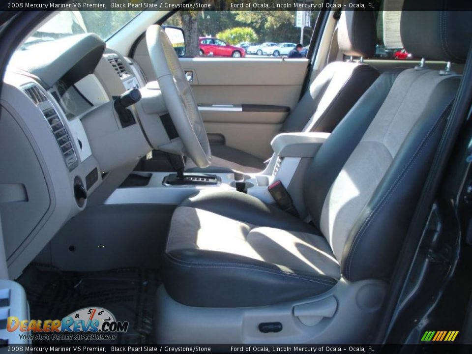 2008 Mercury Mariner V6 Premier Black Pearl Slate / Greystone/Stone Photo #12