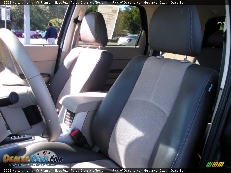 2008 Mercury Mariner V6 Premier Black Pearl Slate / Greystone/Stone Photo #13