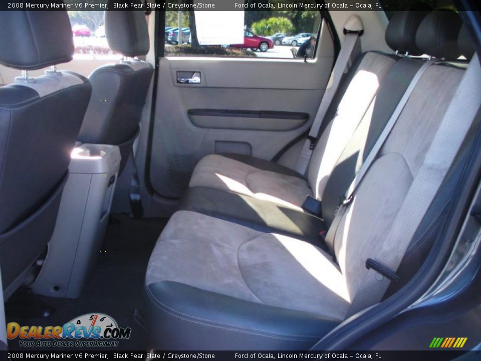 2008 Mercury Mariner V6 Premier Black Pearl Slate / Greystone/Stone Photo #14