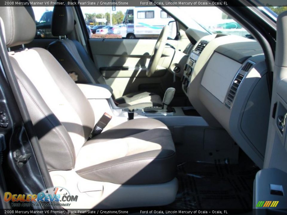 2008 Mercury Mariner V6 Premier Black Pearl Slate / Greystone/Stone Photo #16