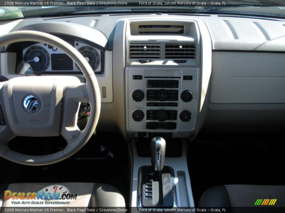 2008 Mercury Mariner V6 Premier Black Pearl Slate / Greystone/Stone Photo #19