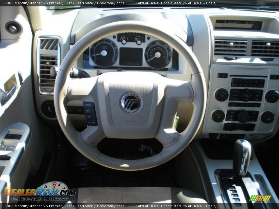 2008 Mercury Mariner V6 Premier Black Pearl Slate / Greystone/Stone Photo #20