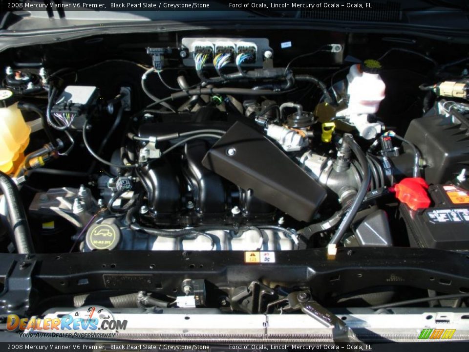 2008 Mercury Mariner V6 Premier Black Pearl Slate / Greystone/Stone Photo #25