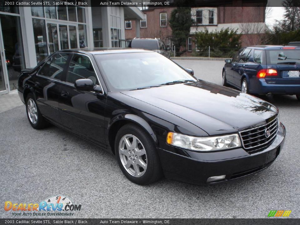 2003 Cadillac Seville STS Sable Black / Black Photo #7