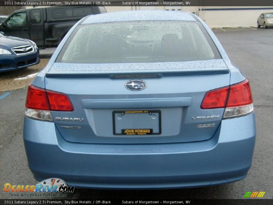 2011 Subaru Legacy 2.5i Premium Sky Blue Metallic / Off-Black Photo #6