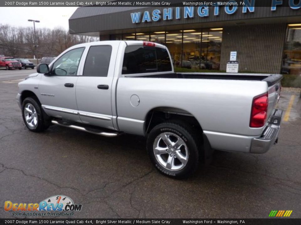 2007 Dodge Ram 1500 Laramie Quad Cab 4x4 Bright Silver Metallic / Medium Slate Gray Photo #2