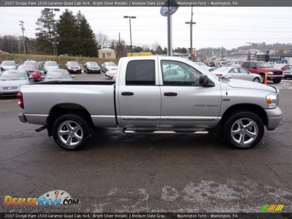 2007 Dodge Ram 1500 Laramie Quad Cab 4x4 Bright Silver Metallic / Medium Slate Gray Photo #3