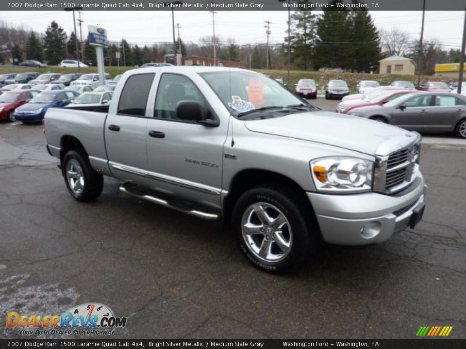 2007 Dodge Ram 1500 Laramie Quad Cab 4x4 Bright Silver Metallic / Medium Slate Gray Photo #4