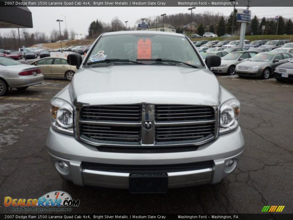 2007 Dodge Ram 1500 Laramie Quad Cab 4x4 Bright Silver Metallic / Medium Slate Gray Photo #5