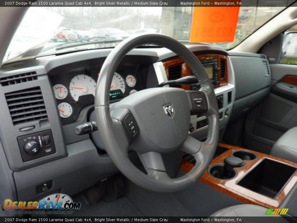 2007 Dodge Ram 1500 Laramie Quad Cab 4x4 Bright Silver Metallic / Medium Slate Gray Photo #9