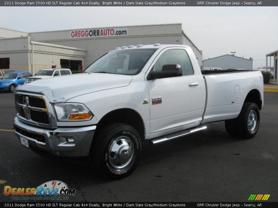 Bright White 2011 Dodge Ram 3500 HD SLT Regular Cab 4x4 Dually Photo #1