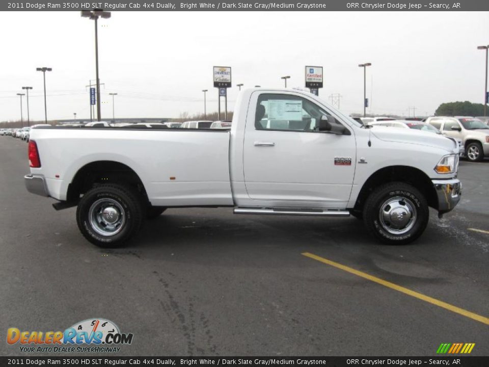 Bright White 2011 Dodge Ram 3500 HD SLT Regular Cab 4x4 Dually Photo #4