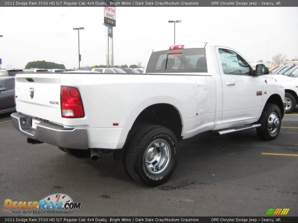 2011 Dodge Ram 3500 HD SLT Regular Cab 4x4 Dually Bright White / Dark Slate Gray/Medium Graystone Photo #5