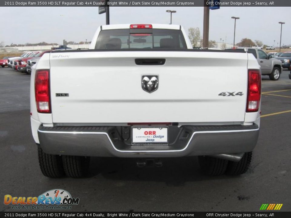 2011 Dodge Ram 3500 HD SLT Regular Cab 4x4 Dually Bright White / Dark Slate Gray/Medium Graystone Photo #6