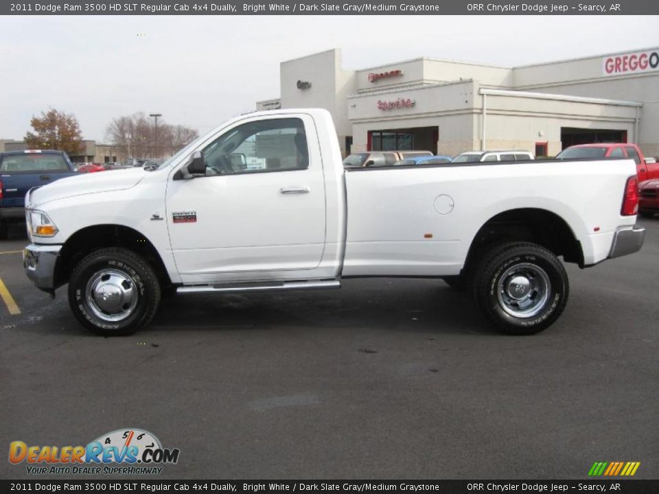 2011 Dodge Ram 3500 HD SLT Regular Cab 4x4 Dually Bright White / Dark Slate Gray/Medium Graystone Photo #8