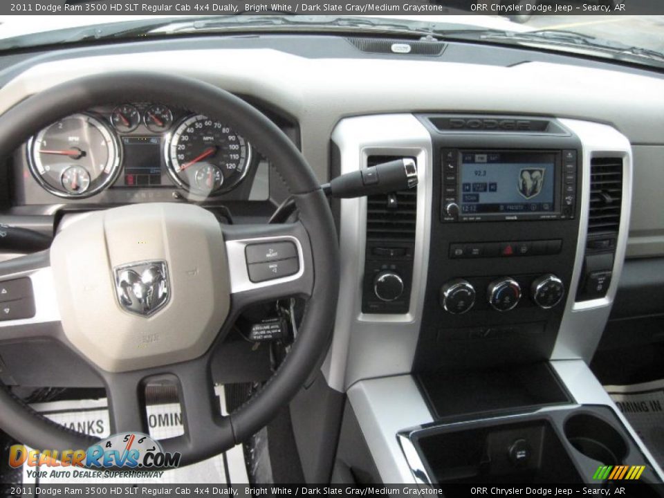 2011 Dodge Ram 3500 HD SLT Regular Cab 4x4 Dually Bright White / Dark Slate Gray/Medium Graystone Photo #11