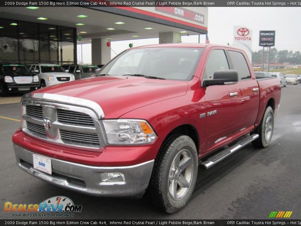 2009 Dodge Ram 1500 Big Horn Edition Crew Cab 4x4 Inferno Red Crystal Pearl / Light Pebble Beige/Bark Brown Photo #1