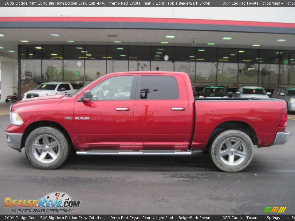 2009 Dodge Ram 1500 Big Horn Edition Crew Cab 4x4 Inferno Red Crystal Pearl / Light Pebble Beige/Bark Brown Photo #2