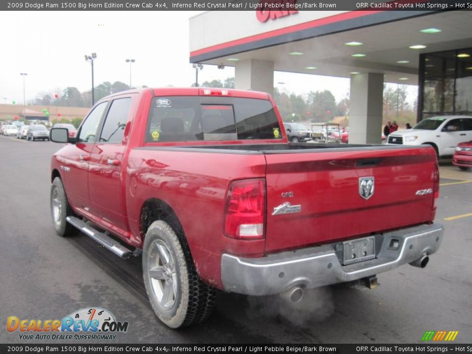 2009 Dodge Ram 1500 Big Horn Edition Crew Cab 4x4 Inferno Red Crystal Pearl / Light Pebble Beige/Bark Brown Photo #3