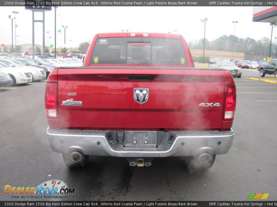 2009 Dodge Ram 1500 Big Horn Edition Crew Cab 4x4 Inferno Red Crystal Pearl / Light Pebble Beige/Bark Brown Photo #4
