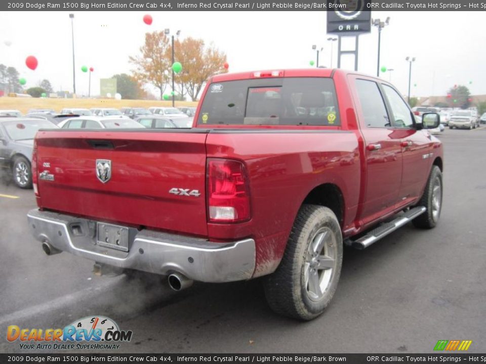 2009 Dodge Ram 1500 Big Horn Edition Crew Cab 4x4 Inferno Red Crystal Pearl / Light Pebble Beige/Bark Brown Photo #5
