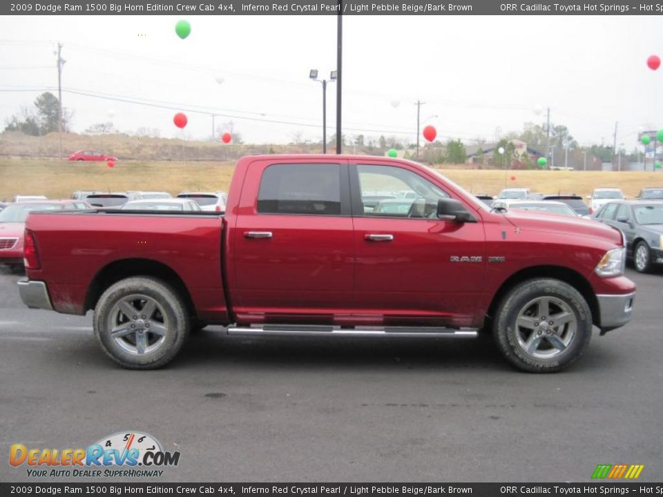 2009 Dodge Ram 1500 Big Horn Edition Crew Cab 4x4 Inferno Red Crystal Pearl / Light Pebble Beige/Bark Brown Photo #6