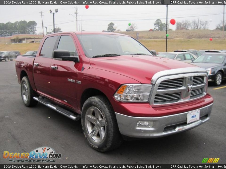 2009 Dodge Ram 1500 Big Horn Edition Crew Cab 4x4 Inferno Red Crystal Pearl / Light Pebble Beige/Bark Brown Photo #7