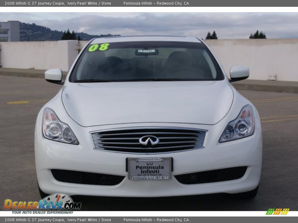 2008 Infiniti G 37 Journey Coupe Ivory Pearl White / Stone Photo #2