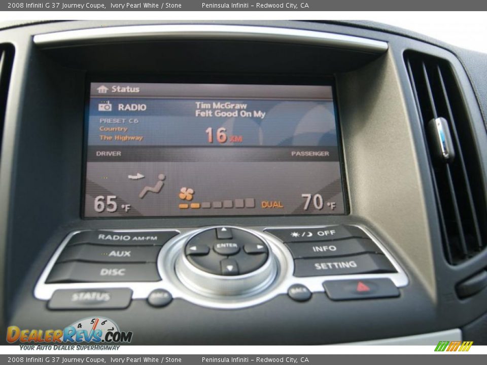 2008 Infiniti G 37 Journey Coupe Ivory Pearl White / Stone Photo #17